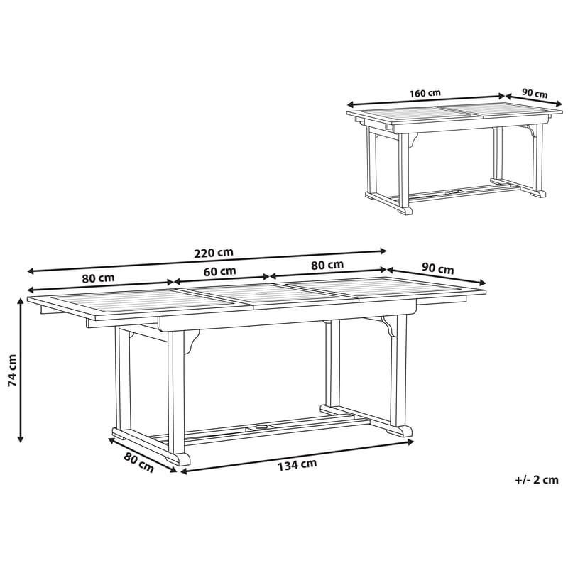 Matbord Toscana 220 cm - Mörkröd - Utemöbler - Utebord & trädgårdsbord - Matbord utomhus