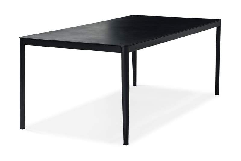 Alex Matbord Utomhus 200x100 cm Utebord med bordsskiva i glas och aluminium ben - Svart / Grå stenlook - Utemöbler - Utebord & trädgårdsbord - Matbord utomhus