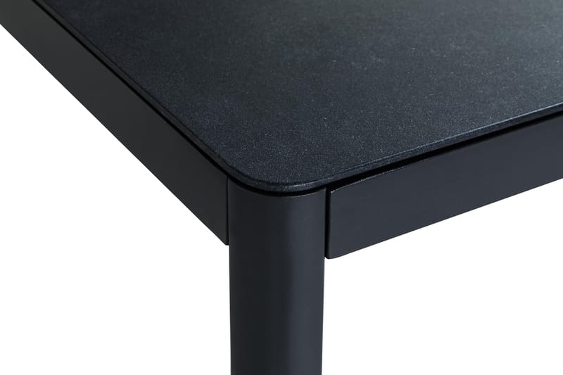 Alex Matbord Utomhus 200x100 cm Utebord med bordsskiva i glas och aluminium ben - Svart / Grå stenlook - Utemöbler - Utebord & trädgårdsbord - Matbord utomhus