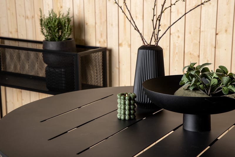 Alma Matbord Utomhus Rund 120 cm Svart - Venture Home - Utemöbler - Utebord & trädgårdsbord - Matbord utomhus