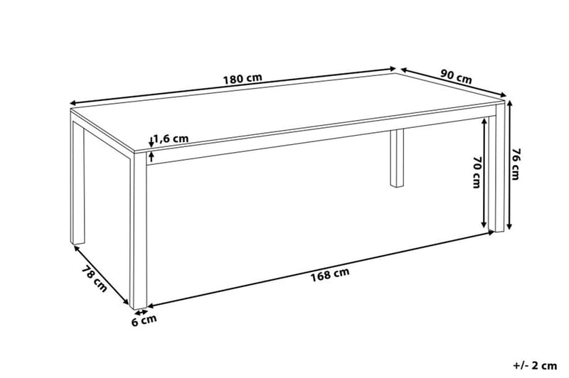 Bacoli Matbord Utomhus 180 cm - Grå - Utemöbler - Utebord & trädgårdsbord - Matbord utomhus