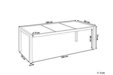 Bacoli Matbord Utomhus 180 cm - Grå - Utemöbler - Utebord & trädgårdsbord - Matbord utomhus