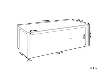 Bacoli Matbord Utomhus 180 cm - Grå - Utemöbler - Utebord & trädgårdsbord - Matbord utomhus