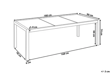 Bacoli Matbord Utomhus 180 cm - Svart - Utemöbler - Utebord & trädgårdsbord - Matbord utomhus