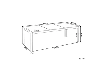 Bacoli Matbord Utomhus 220 cm - Transparent - Utemöbler - Utebord & trädgårdsbord - Matbord utomhus
