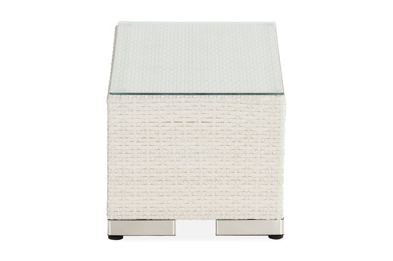 Bahamas Loungebord utomhus 113x58 cm till soffgrupp i konstrotting med glasskiva - Vit - Utemöbler - Utebord & trädgårdsbord - Matbord utomhus