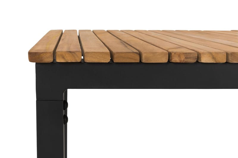 Bahamas Soffbord Utomhus 110x60 cm Utebord i Teak med aluminium ben - Brun / Svart - Utemöbler - Utebord & trädgårdsbord - Matbord utomhus