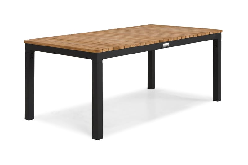 Bahamas Soffbord Utomhus 110x60 cm Utebord i Teak med aluminium ben - Brun / Svart - Utemöbler - Utebord & trädgårdsbord - Matbord utomhus