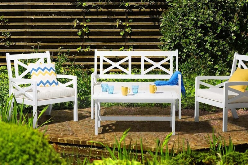 Baltic Trädgårdsbord 100 cm - Vit - Utemöbler - Utebord & trädgårdsbord - Matbord utomhus