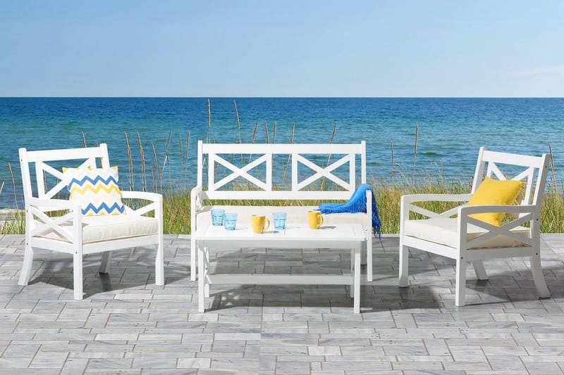 Baltic Trädgårdsbord 100 cm - Vit - Utemöbler - Utebord & trädgårdsbord - Matbord utomhus