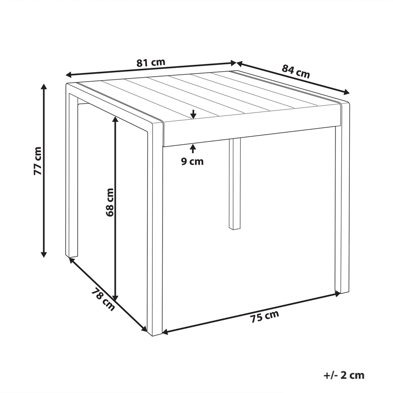 Matbord utomhus Bartica 81x84 cm - Grå - Utemöbler - Utebord & trädgårdsbord - Matbord utomhus