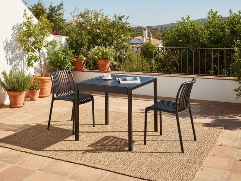 Matbord utomhus Bartica 81x84 cm - Svart - Utemöbler - Utebord & trädgårdsbord - Matbord utomhus