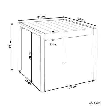 Matbord utomhus Bartica 81x84 cm - Svart - Utemöbler - Utebord & trädgårdsbord - Matbord utomhus