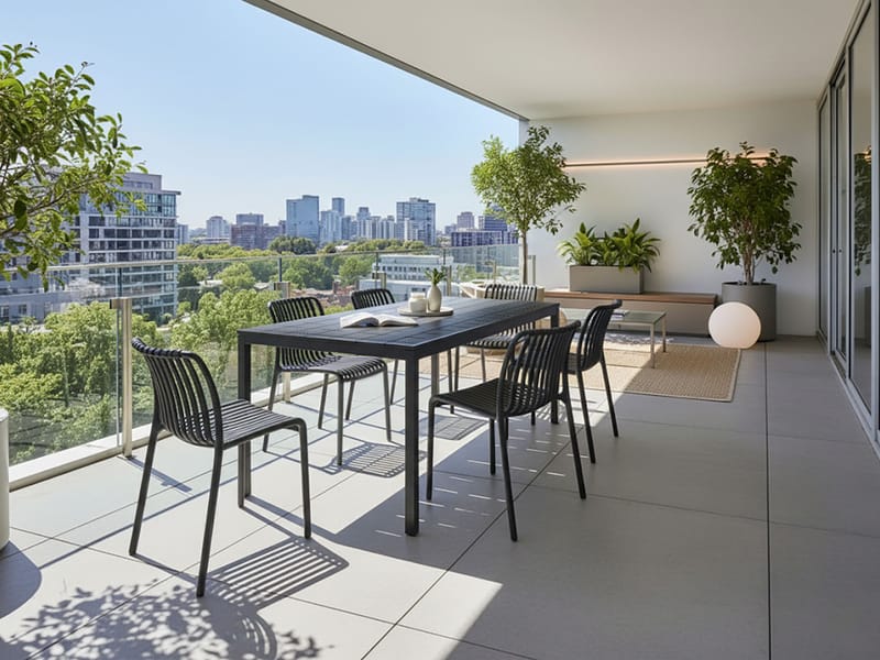 Matbord utomhus Bartica 84x154 cm - Svart - Utemöbler - Utebord & trädgårdsbord - Matbord utomhus