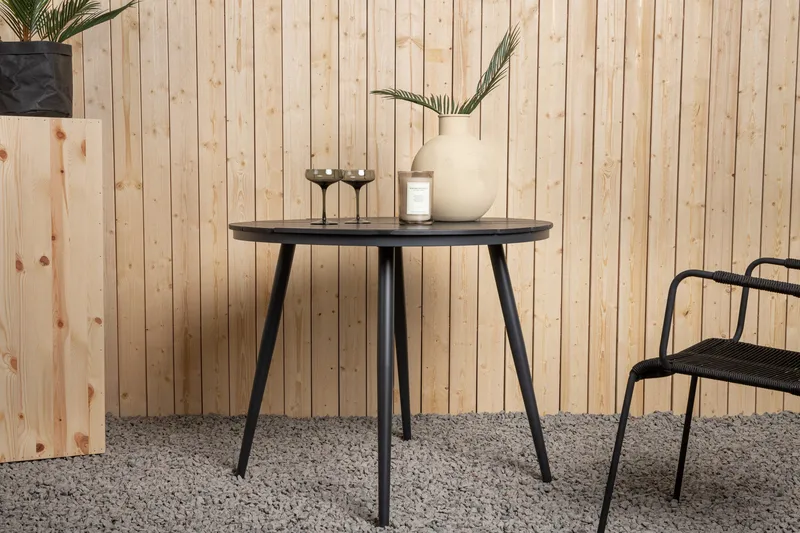 Break Matbord Utomhus Rund 90 cm - Svart - Utemöbler - Utebord & trädgårdsbord - Matbord utomhus