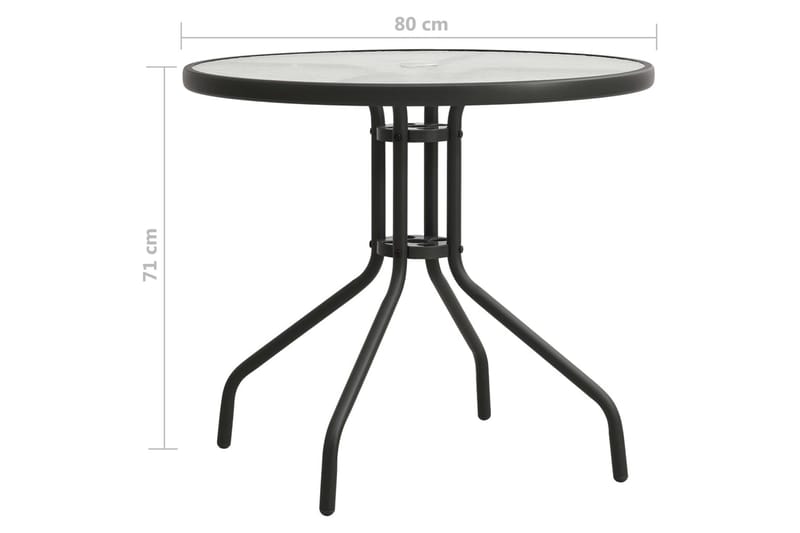 Cafébord antracit Ã˜80x71 cm stål - Grå - Utemöbler - Utebord & trädgårdsbord - Matbord utomhus