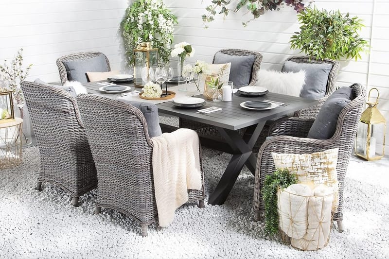 Cascais Trädgårdsbord 200 cm - Grå - Utemöbler - Utebord & trädgårdsbord - Matbord utomhus