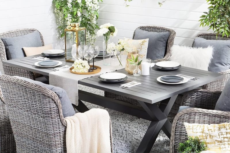 Cascais Trädgårdsbord 200 cm - Grå - Utemöbler - Utebord & trädgårdsbord - Matbord utomhus