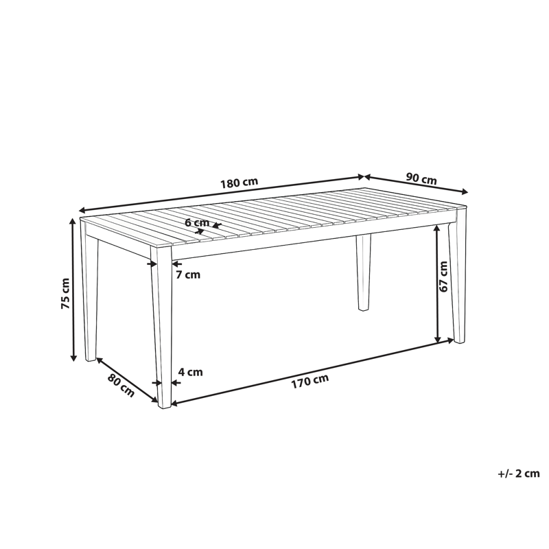 Matbord utomhus Chioggia 90x180 cm Akaciaträ - Brun - Utemöbler - Utebord & trädgårdsbord - Matbord utomhus