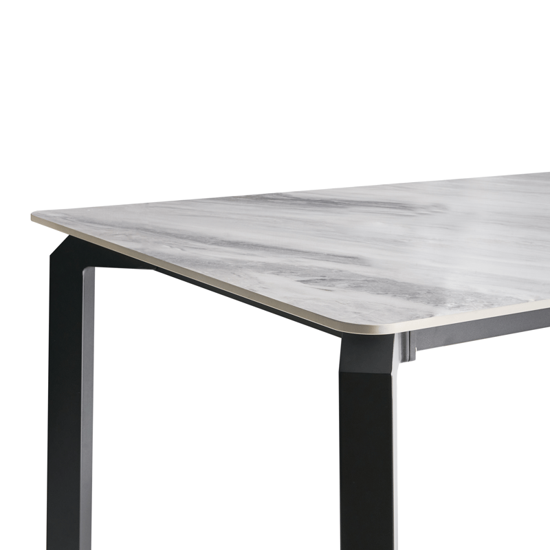 Matbord utomhus Feletto 90x180 cm Sten - Grå/Svart - Utemöbler - Utebord & trädgårdsbord - Matbord utomhus