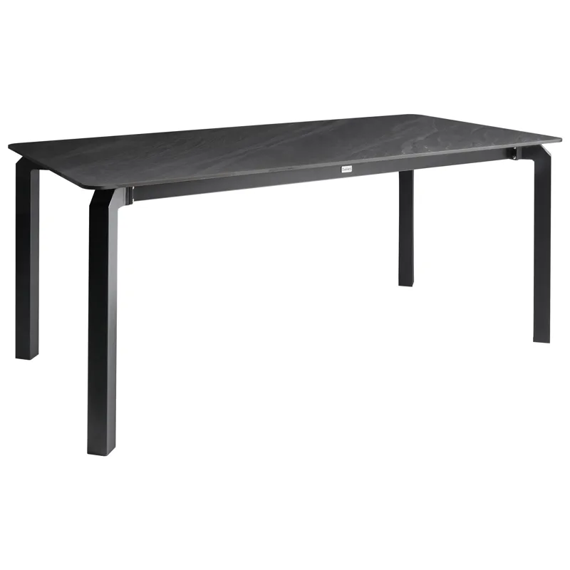 Matbord utomhus Feletto 90x180 cm Sten, Svart