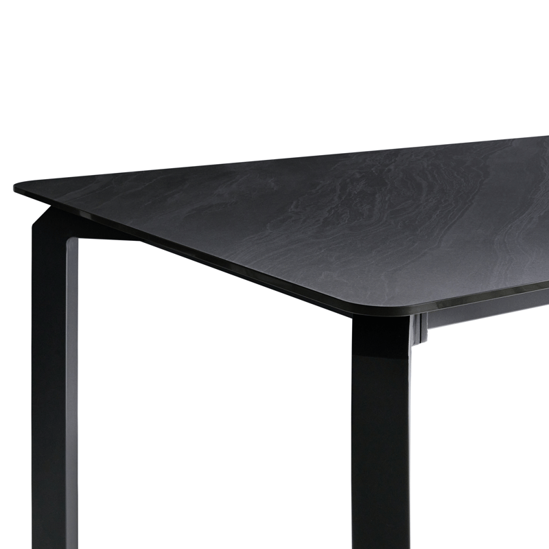 Matbord utomhus Feletto 90x180 cm Sten - Svart - Utemöbler - Utebord & trädgårdsbord - Matbord utomhus