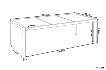 Grosseto Trädgårdsbord 220 cm - Grå - Utemöbler - Utebord & trädgårdsbord - Matbord utomhus