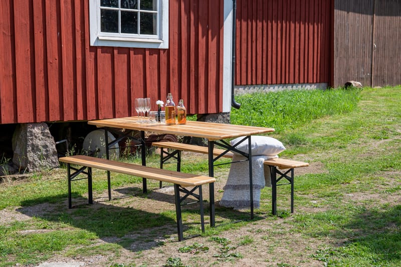 Guniess Picknickbord Hopfällbart Svart/Natur - Venture Home - Matbord utomhus