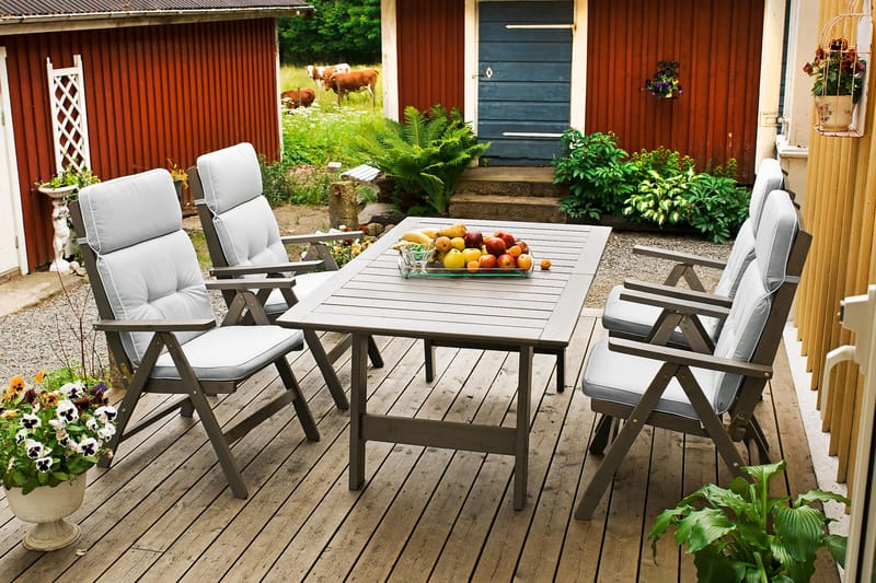 Hillerstorp CECILIA Utebord 100X165(225/285)CM GRÅ - grålaserad furu - Utemöbler - Utebord & trädgårdsbord - Matbord utomhus
