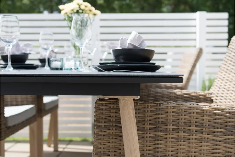 Hillerstorp Fyrsnäs Utebord 90X160 Cm - Trä|Natur|Grå - Utemöbler - Utebord & trädgårdsbord - Matbord utomhus