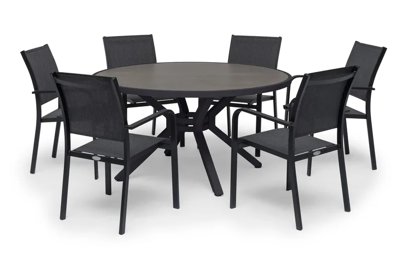 Hillerstorp Hånger Matbord Utomhus 140 cm Rund Svart - Hillerstorp - Utemöbler - Utebord & trädgårdsbord - Matbord utomhus