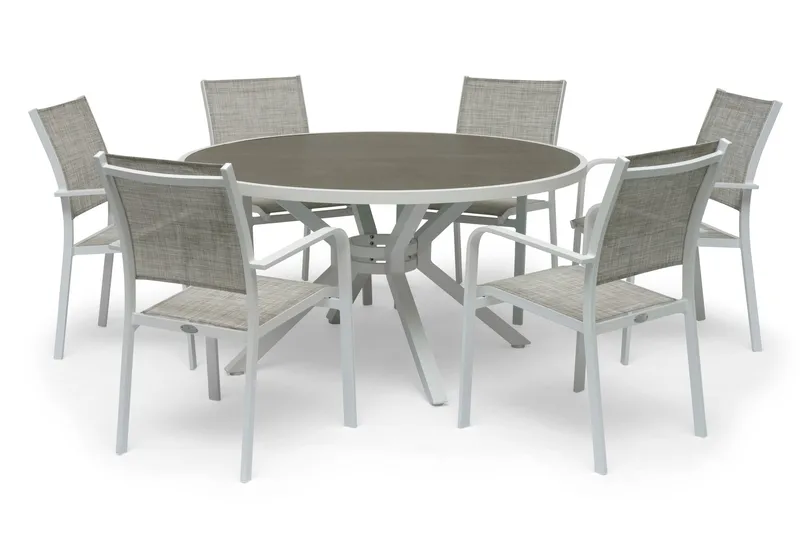 Hillerstorp Hånger Matbord Utomhus 140 cm Rund Vit - Hillerstorp - Utemöbler - Utebord & trädgårdsbord - Matbord utomhus