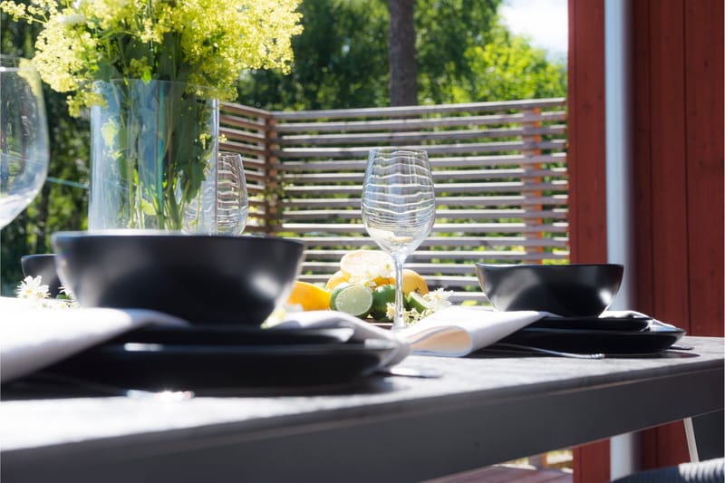 Hillerstorp Hunneslätt Utebord 90X150 Cm - Svart|Grå - Utemöbler - Utebord & trädgårdsbord - Matbord utomhus