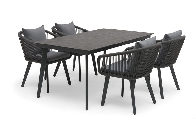 Hillerstorp Hunneslätt Utebord 90X150 Cm - Svart|Grå - Utemöbler - Utebord & trädgårdsbord - Matbord utomhus