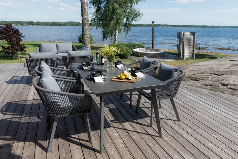 Hillerstorp Hunneslätt Utebord 90X150 Cm - Svart|Grå - Utemöbler - Utebord & trädgårdsbord - Matbord utomhus