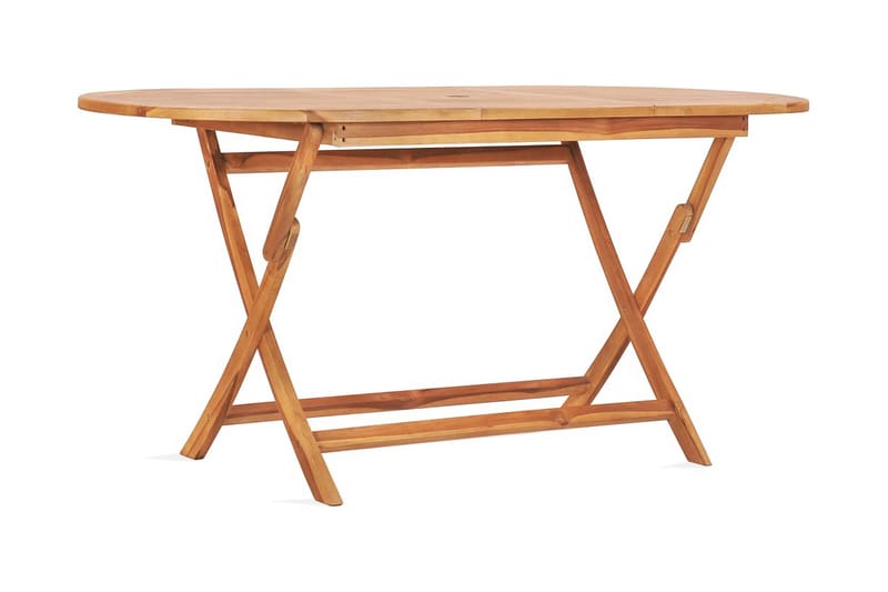 Hopfällbart Trädgårdsbord 160x80x75 cm massivt teakträ - Brun - Utemöbler - Utebord & trädgårdsbord - Matbord utomhus