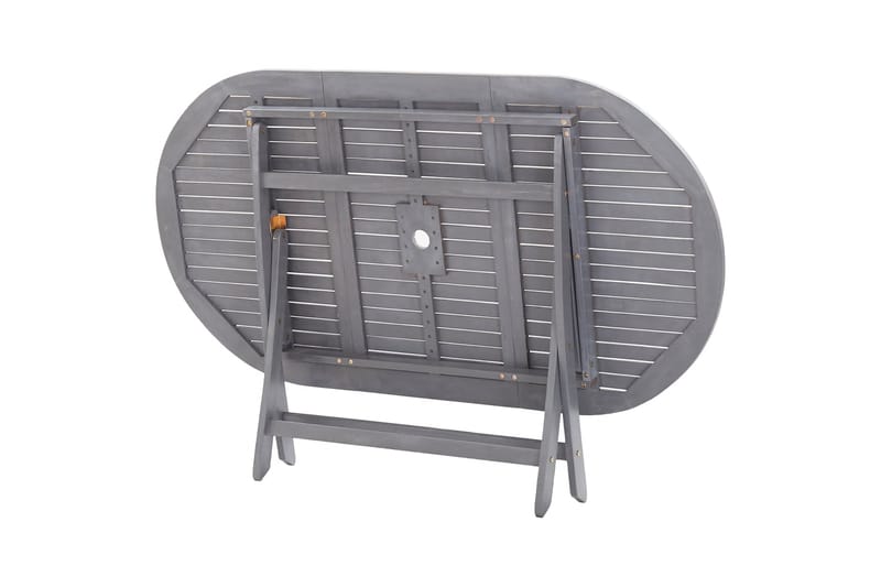 Hopfällbart Trädgårdsbord 160x85x75 cm massivt akaciaträ - Grå - Utemöbler - Utebord & trädgårdsbord - Matbord utomhus