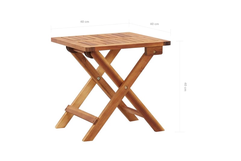 Hopfällbart Trädgårdsbord 40x40x40 cm massivt akaciaträ - Brun - Utemöbler - Utebord & trädgårdsbord - Matbord utomhus