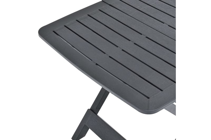 Hopfällbart Trädgårdsbord antracit 79x72x70 cm plast - Grå - Utemöbler - Utebord & trädgårdsbord - Matbord utomhus
