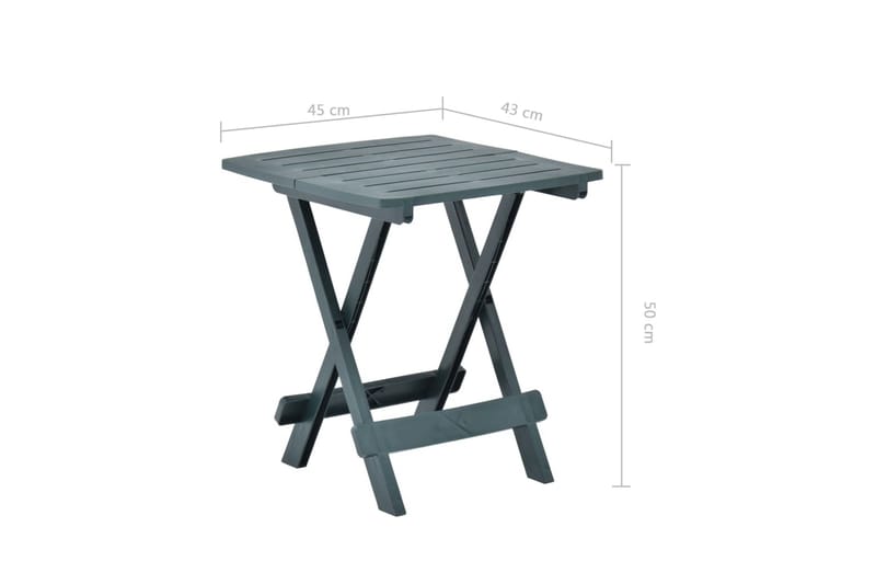 Hopfällbart Trädgårdsbord grön 45x43x50 cm plast - Grön - Utemöbler - Utebord & trädgårdsbord - Matbord utomhus