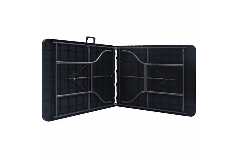 Hopfällbart Trädgårdsbord svart 180x75x72 cm HDPE konstrotti - Svart - Utemöbler - Utebord & trädgårdsbord - Matbord utomhus