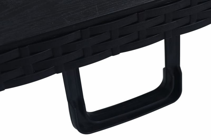 Hopfällbart Trädgårdsbord svart 180x75x72 cm HDPE konstrotti - Svart - Utemöbler - Utebord & trädgårdsbord - Matbord utomhus