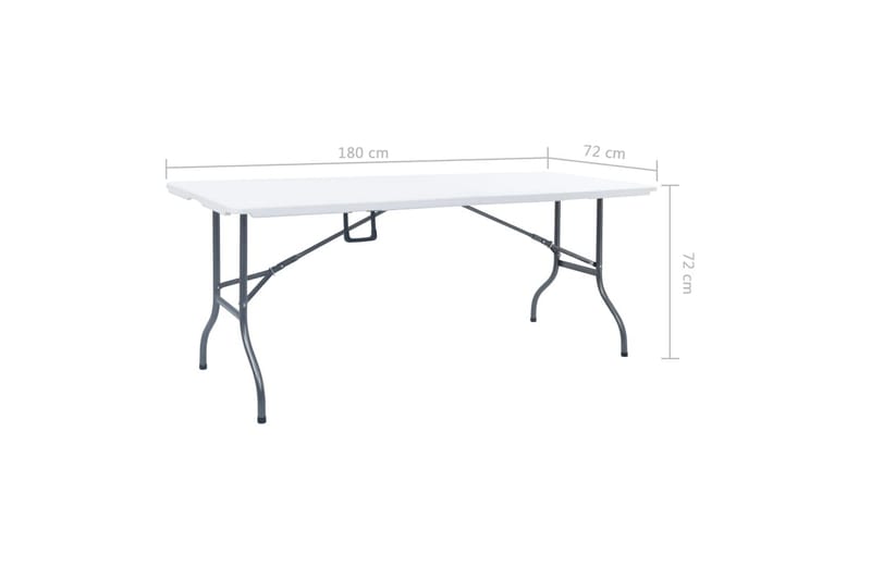 Hopfällbart Trädgårdsbord vit 180x72x72 cm HDPE - Vit - Utemöbler - Utebord & trädgårdsbord - Matbord utomhus