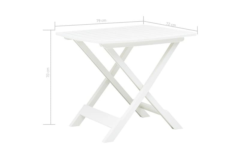 Hopfällbart Trädgårdsbord vit 79x72x70 cm plast - Vit - Utemöbler - Utebord & trädgårdsbord - Matbord utomhus