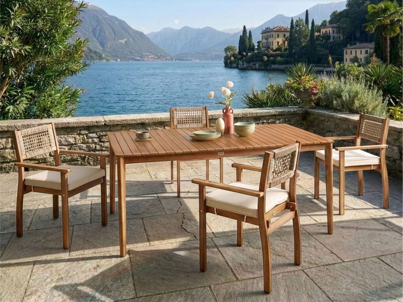 Matbord utomhus Jaco 100x180 cm Akaciaträ - Brun - Utemöbler - Utebord & trädgårdsbord - Matbord utomhus