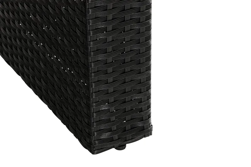 James Utebord 85x145 cm – Matbord utomhus i konstrotting med bordsskiva i Glas - Svart - Utemöbler - Utebord & trädgårdsbord - Matbord utomhus
