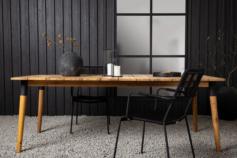 Julian Matbord Utomhus 210 cm - Svart/Brun - Utemöbler - Utebord & trädgårdsbord - Matbord utomhus