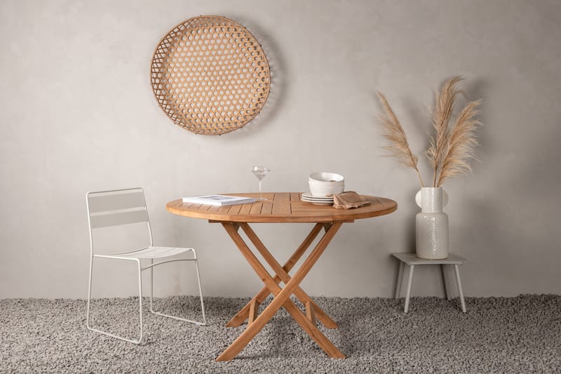 Kenya Matbord Utomhus Rund Ø120 cm - Beige - Utemöbler - Utebord & trädgårdsbord - Matbord utomhus
