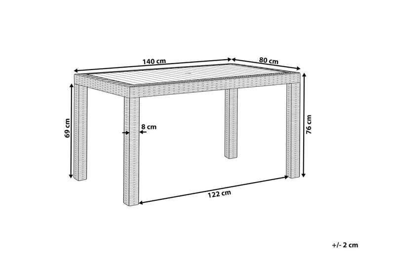Knockytoul Trädgårdsbord 140x80 cm - Grå - Utemöbler - Utebord & trädgårdsbord - Matbord utomhus