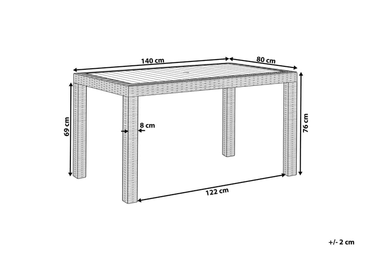 Knockytoul Trädgårdsbord 140x80 cm - Svart - Utemöbler - Utebord & trädgårdsbord - Matbord utomhus